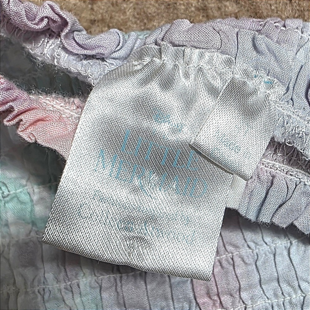 Disney Little Mermaid Colleen Atwood Pastel Smocked Top and Skirt Set Kids 4T - Picture 4 of 6
